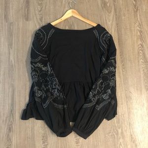 Free People Embroidered Long Sleeve
